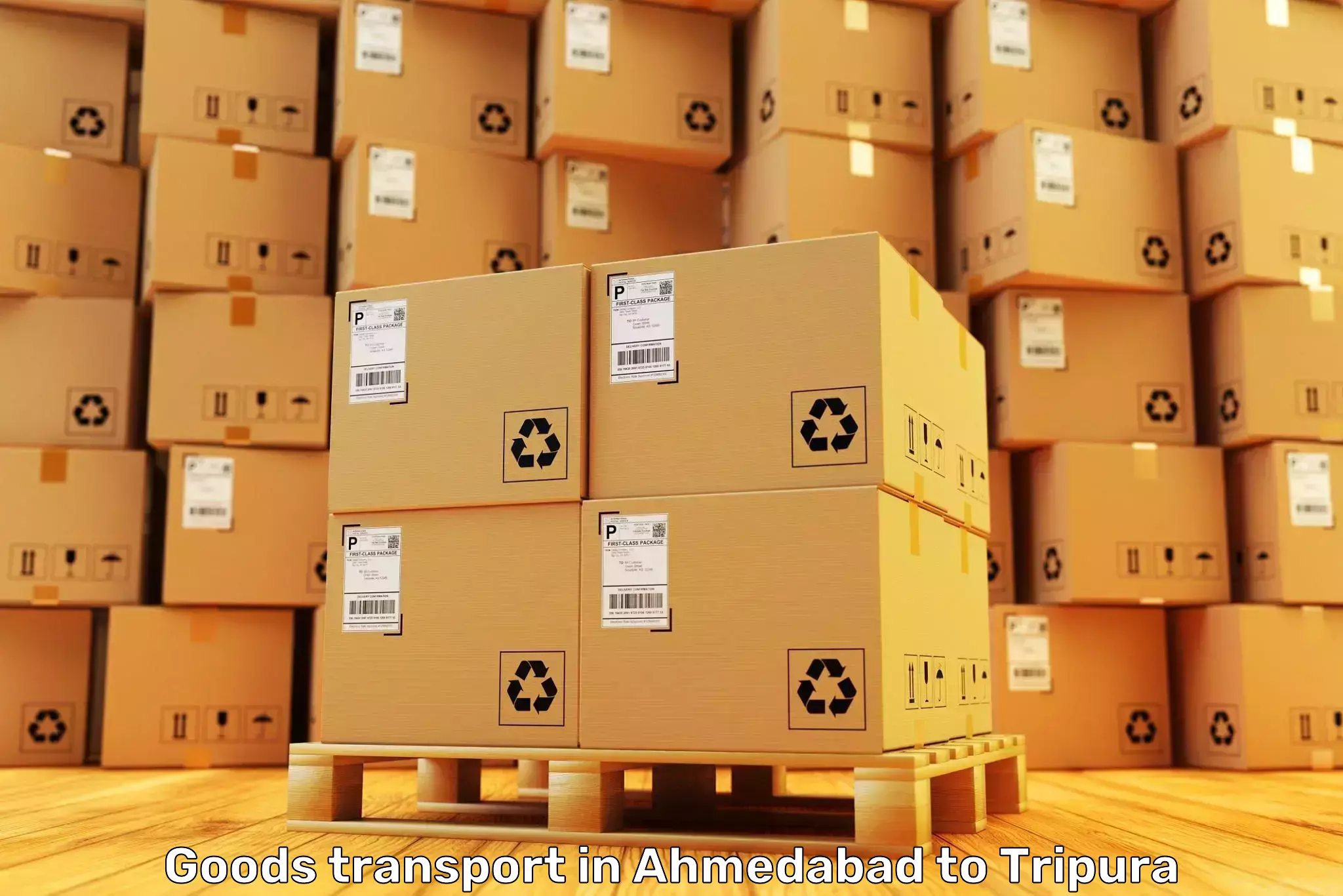 Affordable Ahmedabad to Aambasa Goods Transport